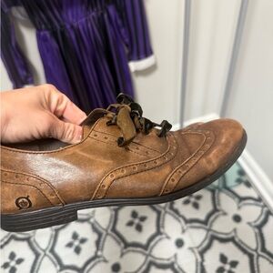 Born Brown Leather Moccasins women size 9